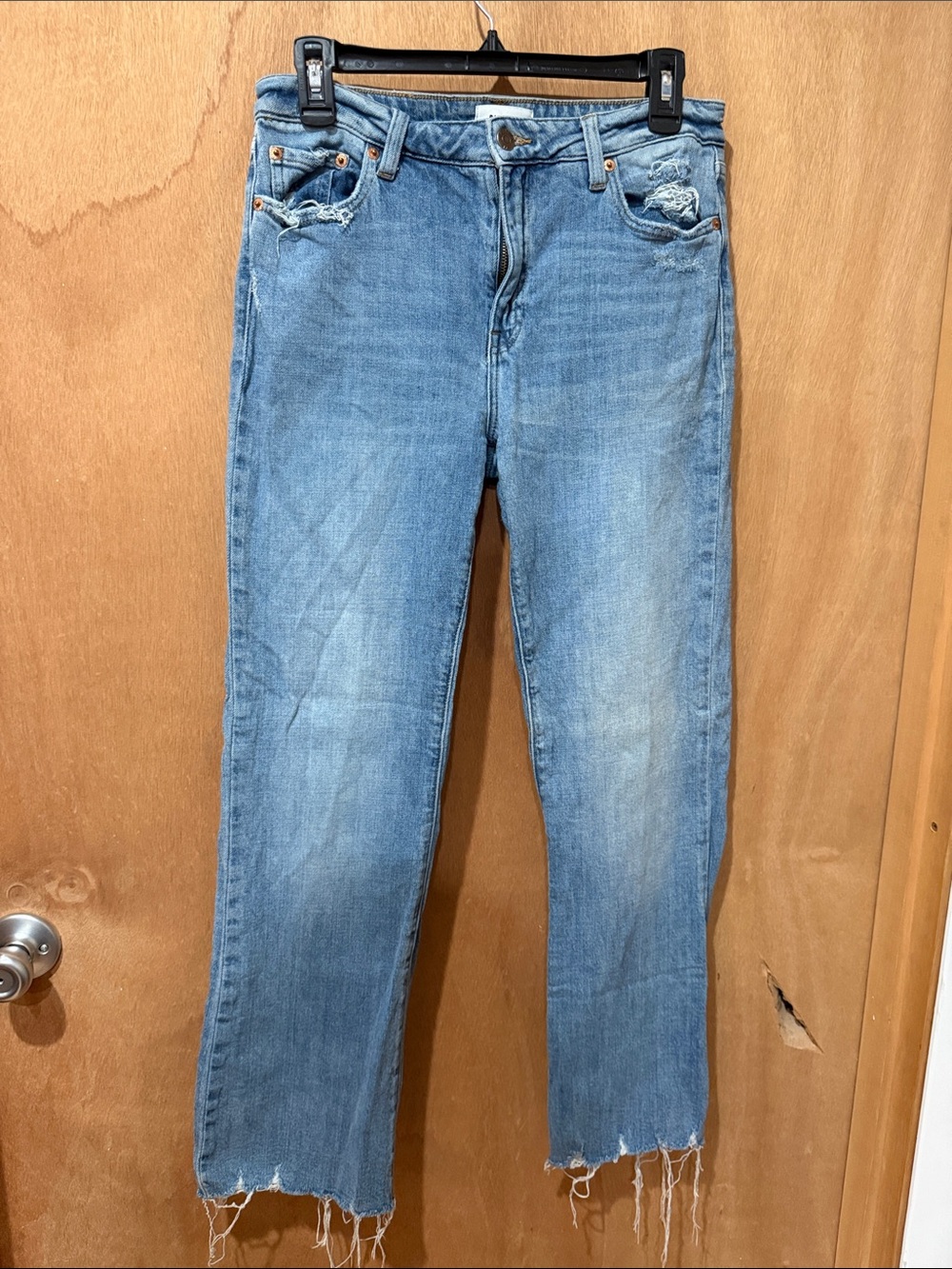 pistola Light Blue Distressed Straight-Leg Jeans